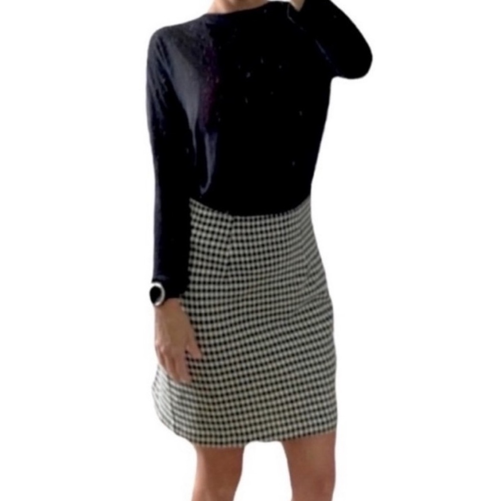 Vintage 90s / Y2K Rampage Black & White Checkered Skirt size women’s medium M